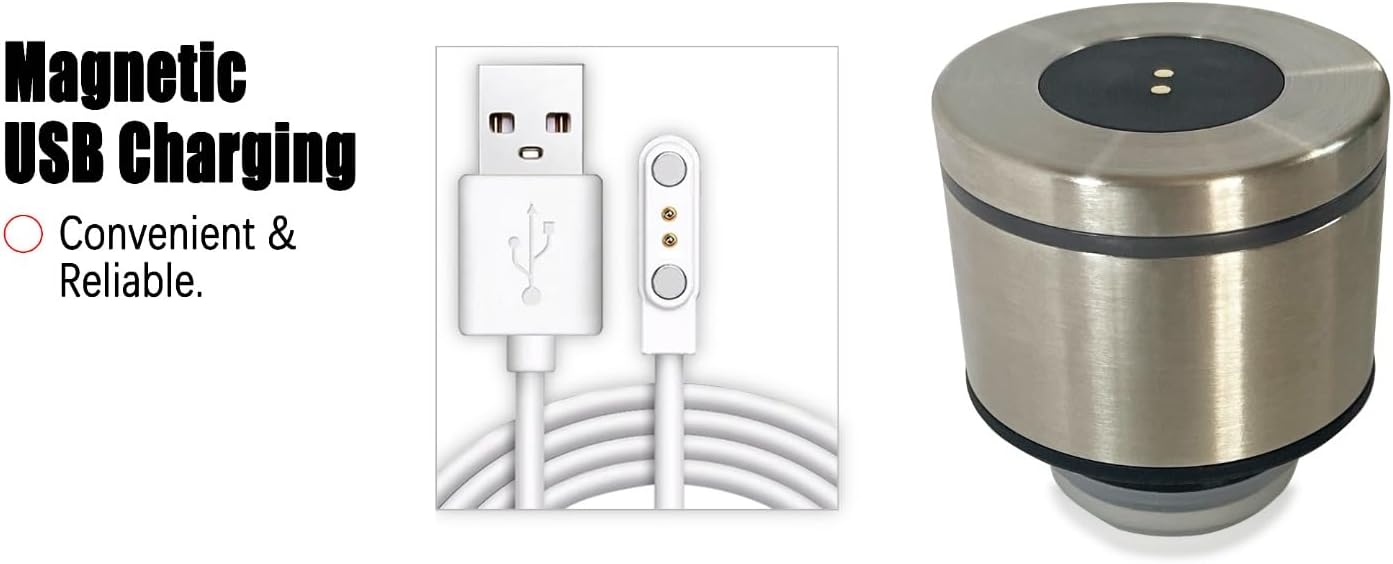 Noir Hydra Self Cleaning 24oz Stainless Steel Water Bottle with USB Charging Cable