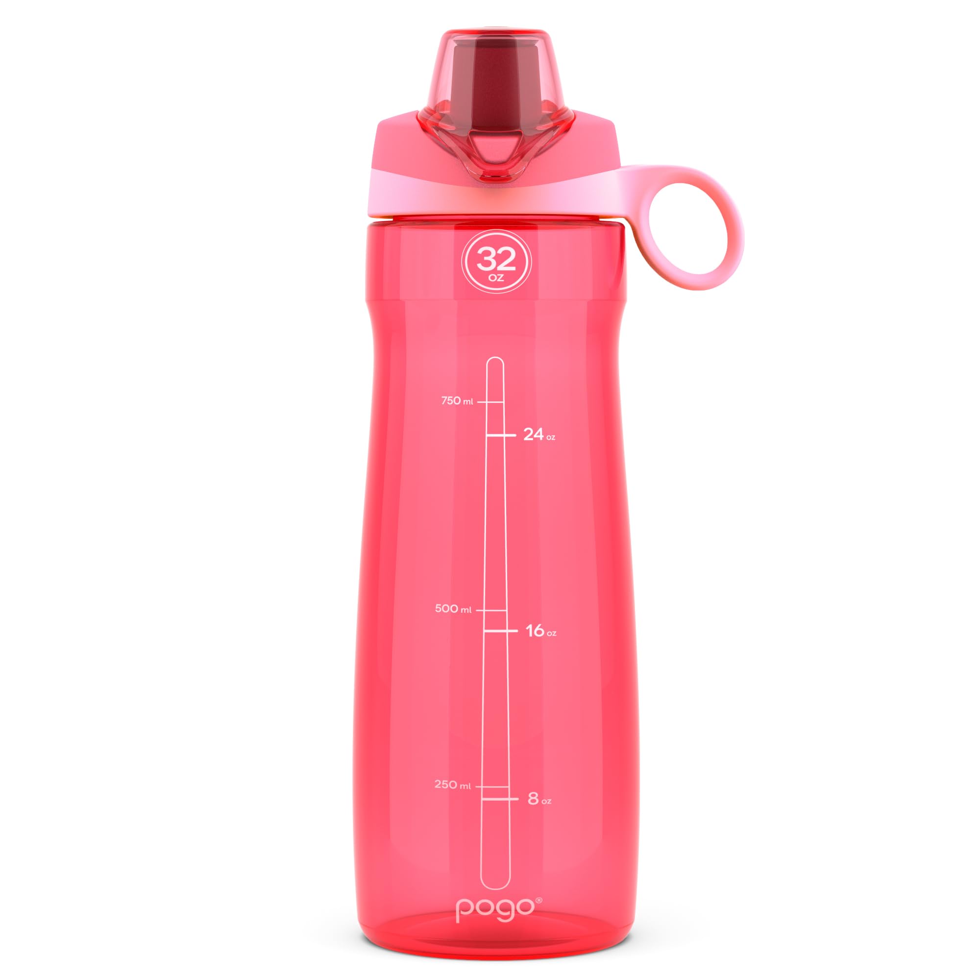 Pogo BPA-Free Tritan Plastic Water Bottle with Chug Lid, 32 Oz, Grey