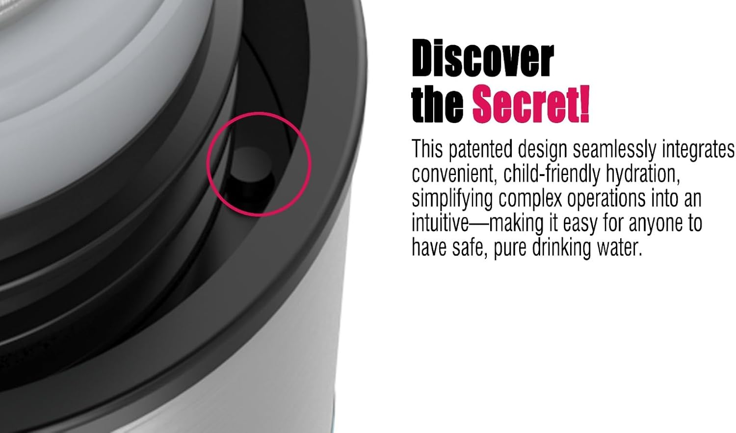 Noir Hydra Self Cleaning 24oz Stainless Steel Water Bottle with USB Charging Cable