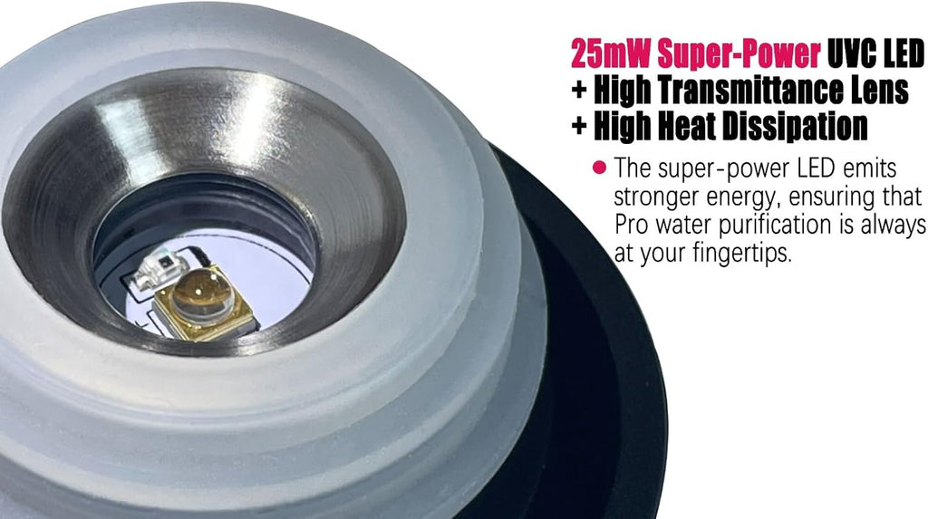 Noir Hydra Self Cleaning 24oz Stainless Steel Water Bottle with USB Charging Cable