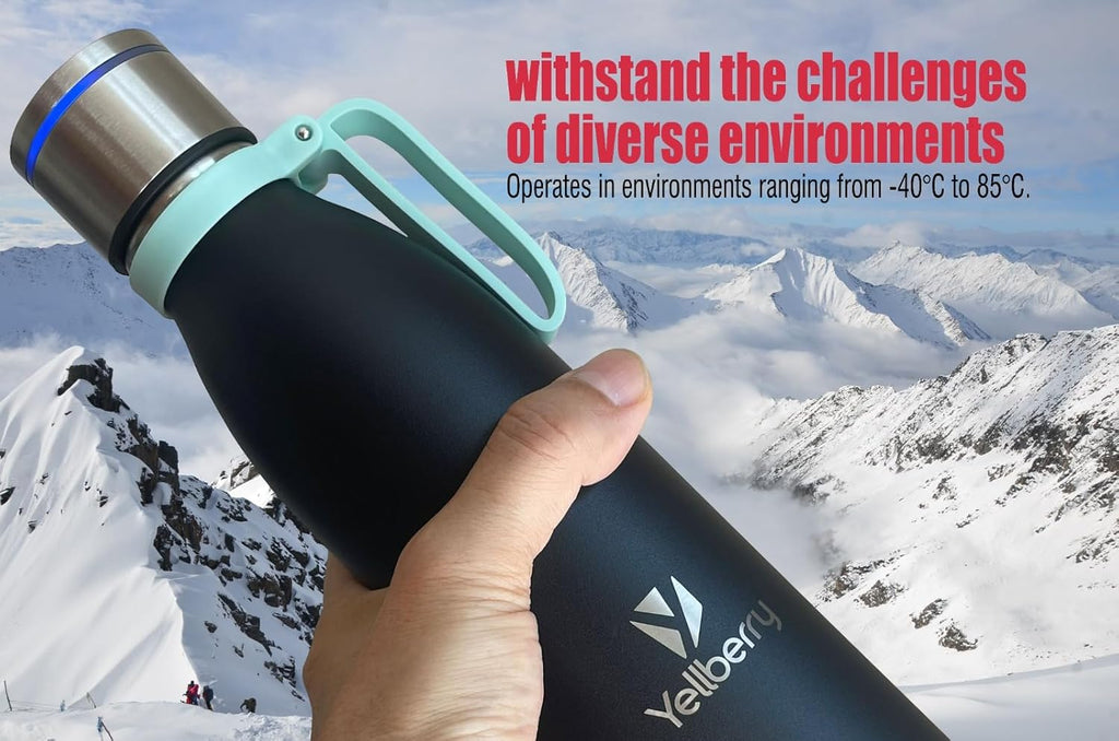 Noir Hydra Self Cleaning 24oz Stainless Steel Water Bottle with USB Charging Cable