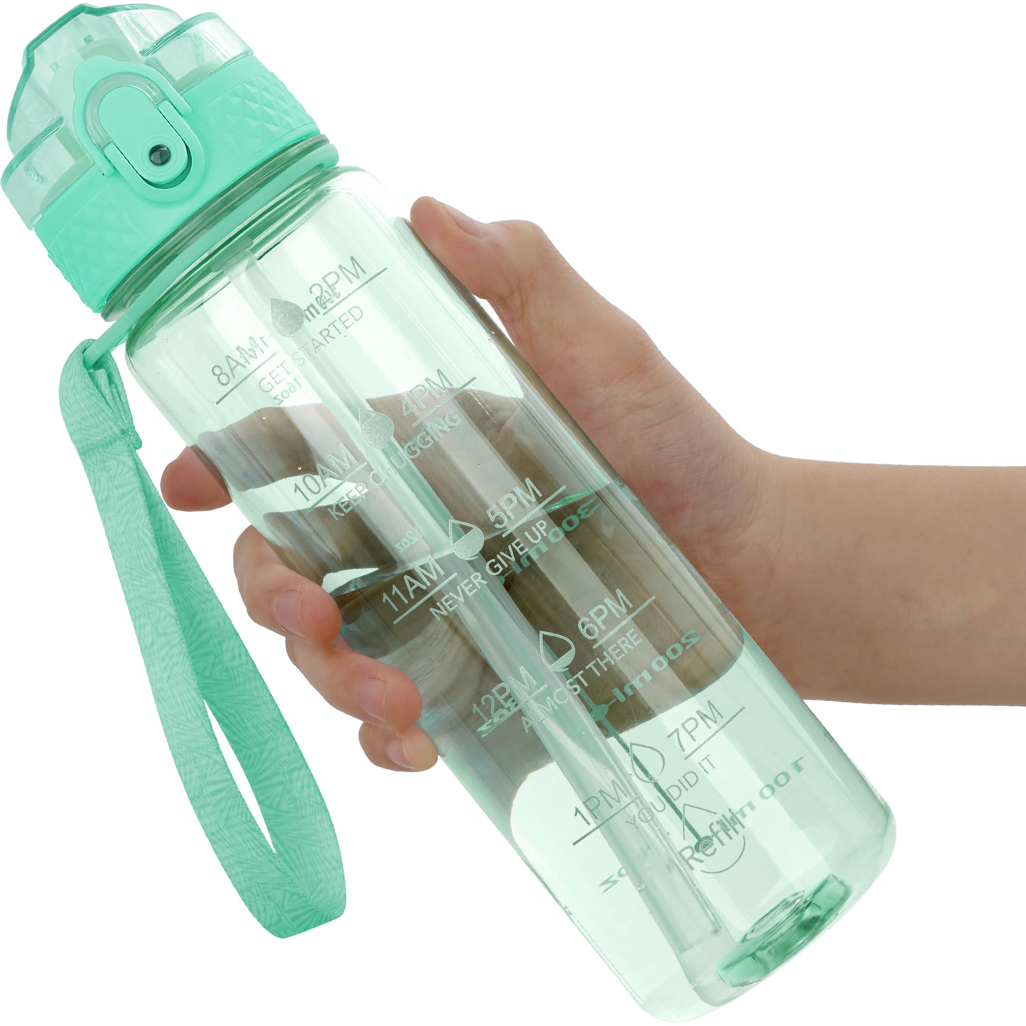OLDLEY 17oz Kids Water Bottle for School - Motivational With Silicone Straw, Leak-Proof Tritan BPA-Free, Reusable for Girls Boys, Clear