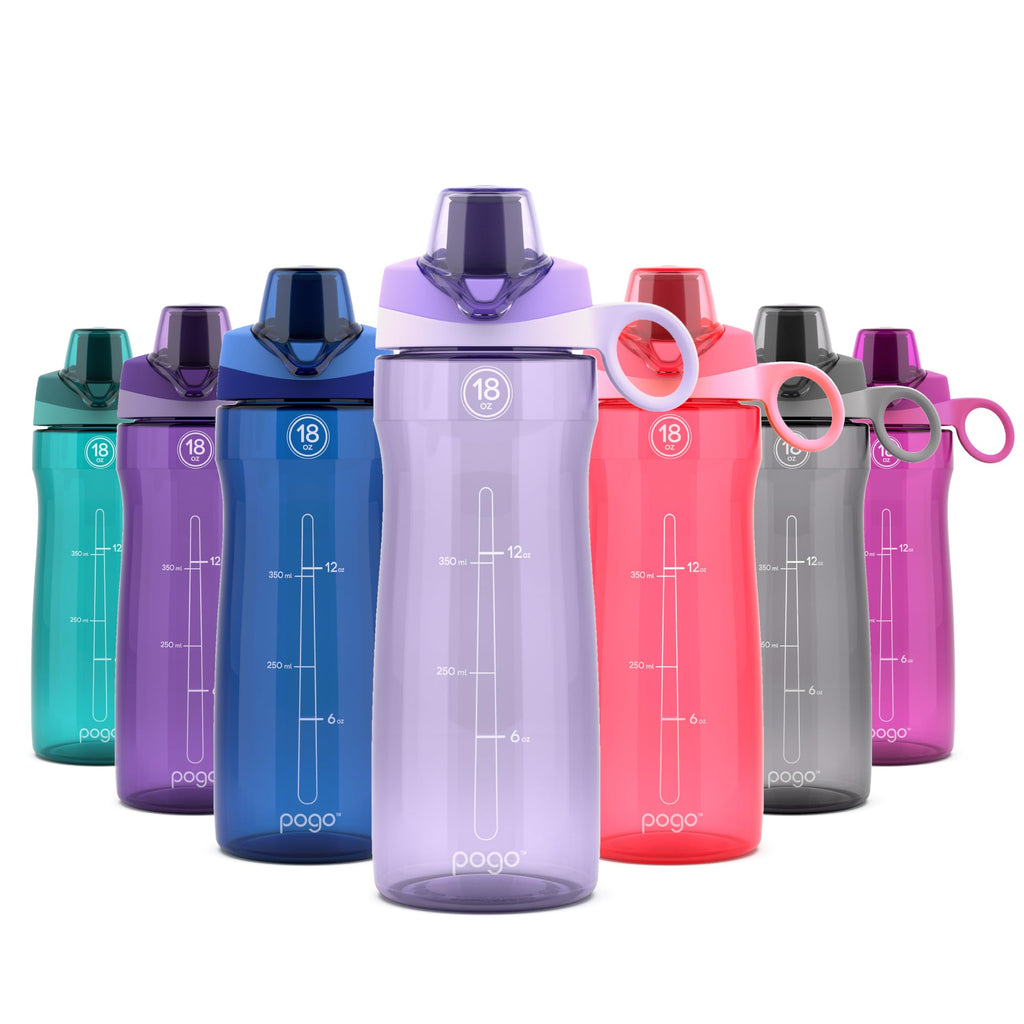 Pogo BPA-Free Tritan Plastic Water Bottle with Chug Lid, 32 Oz, Grey