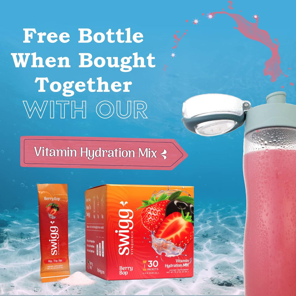 Swigg 1 BPA Free Sports Water Bottles for School Gym Bicycle Car - Leak Proof Sports Waterbottles - See Through Reusable Clear Water Bottle botella de agua Made of Tritan Plastic Refillable 20-24oz